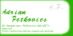 adrian petkovics business card